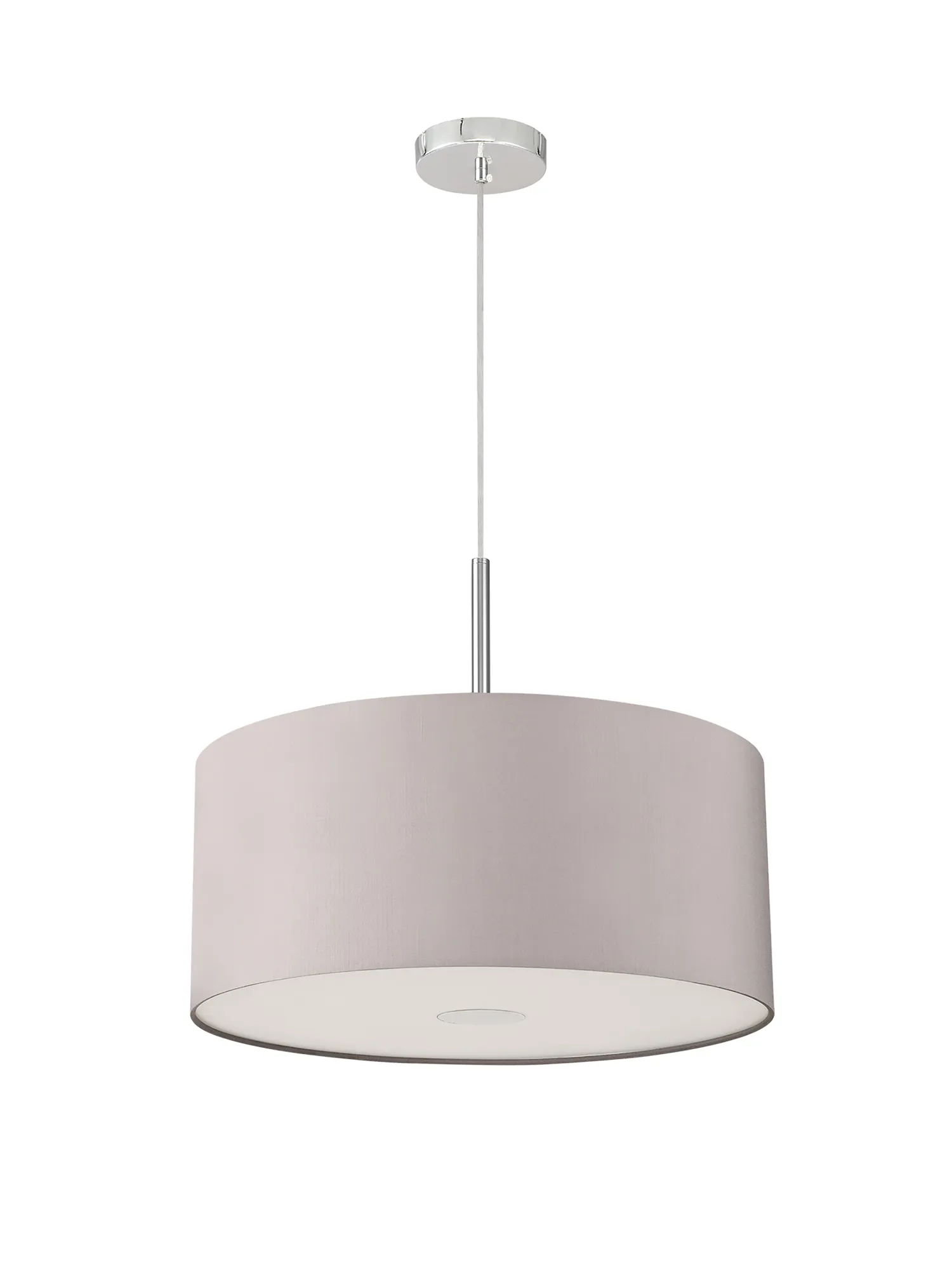 Baymont 50cm 3 Light Pendant Polished Chrome, Grey, Frosted Diffuser DK0350  Deco Baymont CH GR